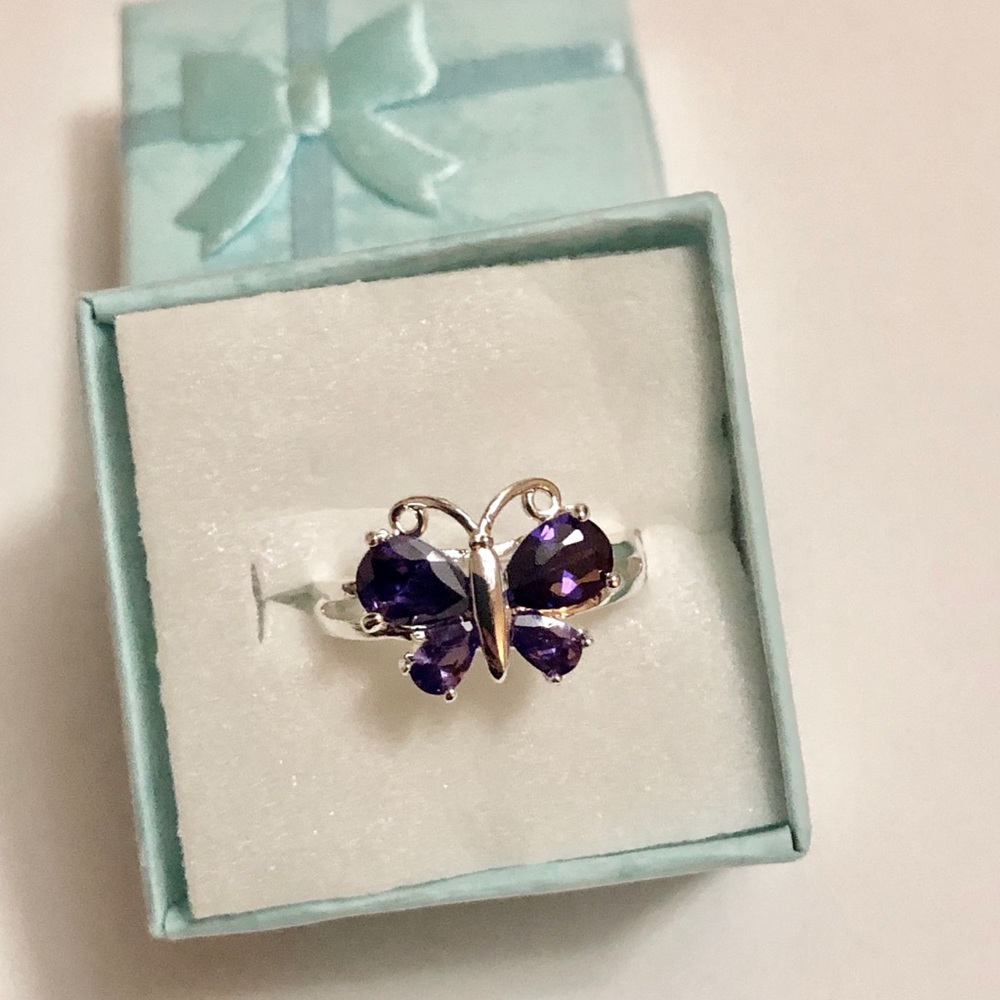 Sz 6,7–>925 Crystal Butterfly ring